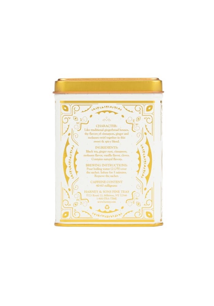 Harney & Sons Gingerbread Festival, Black Tea with Ginger & Cinnamon, 20ct sachet tin - Image 3