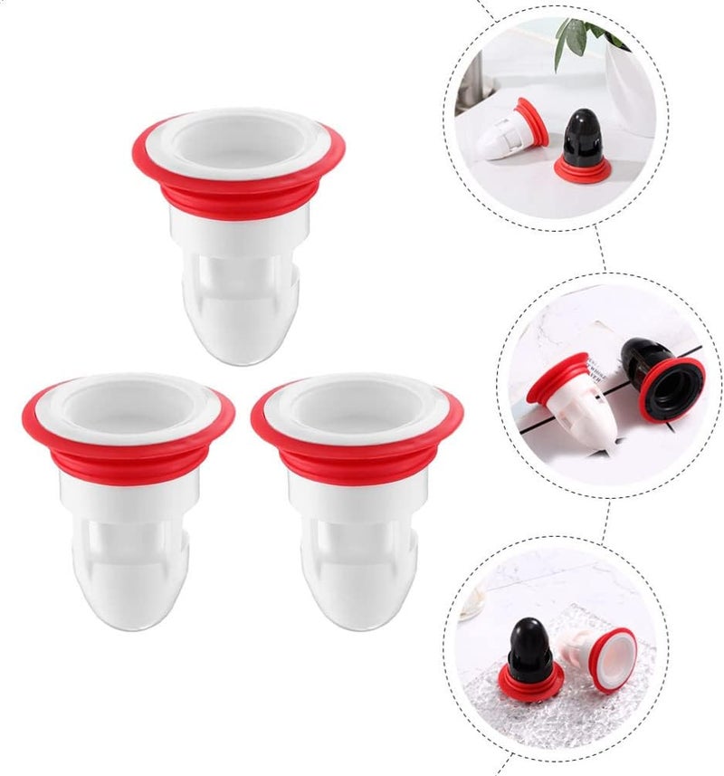 klarako One- Way Drain Valve Sewer Core 3pcs Floor Drain Silicone Sleeve Shower Floor Drain Backflow Preventer Sewer Core Home Anti- odor Plugs - Image 2