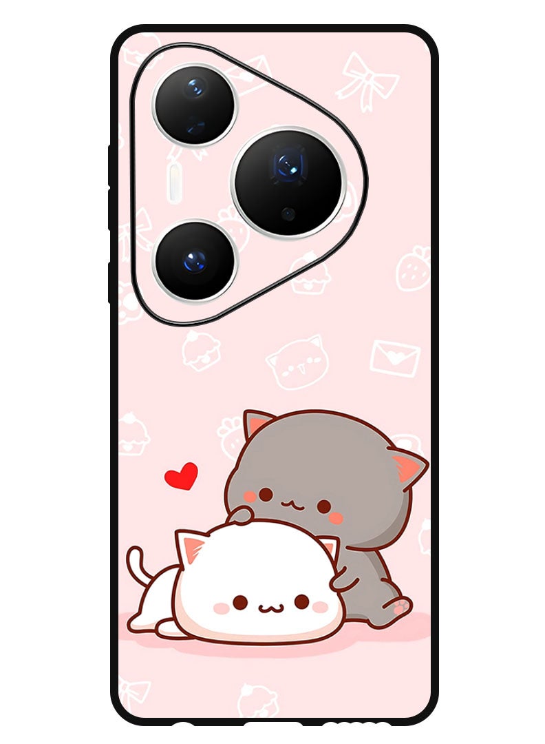 Theodor Case Compatible with Huawei Pura 80 Pro 6.8 Inch Protection Shockproof Bumper Cover Cat Lovers - Image 1