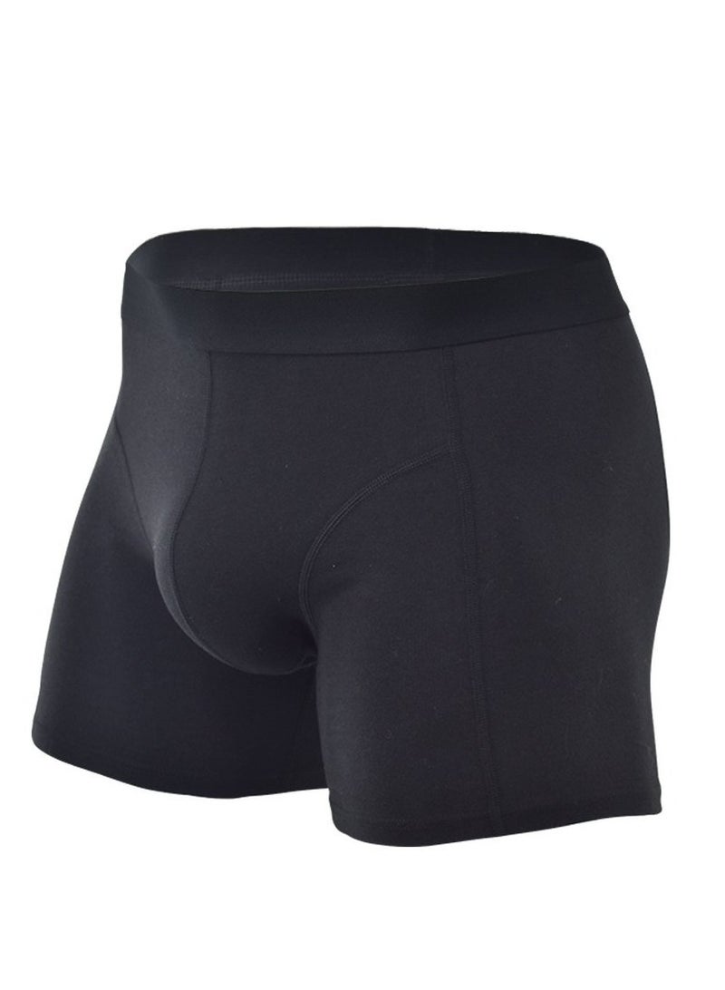 WEIJIANGJUN Men's 6-piece flat angle underwear - mid waist, anti friction elastic cotton, solid color multi-color sports underwear  - Image 1