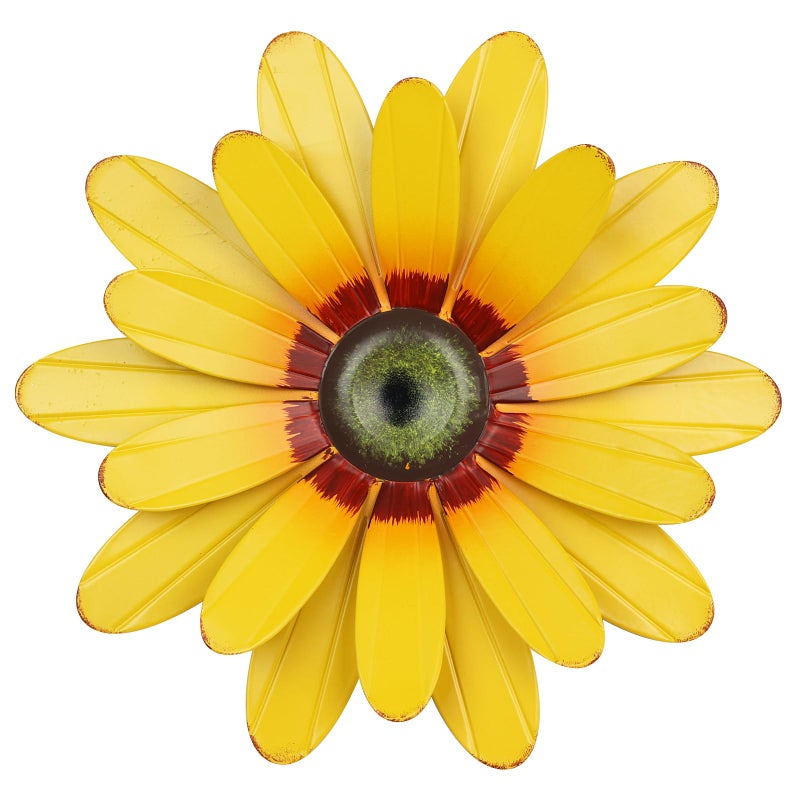 YEAHOME Sunflower Garden Decor, 11'' Metal Flower Wall Decor, Yard Hanging Wall Art Decorations for Kitchen, Bathroom, Living Room, Spring Boho Art for Indoor Outdoor - Image 1