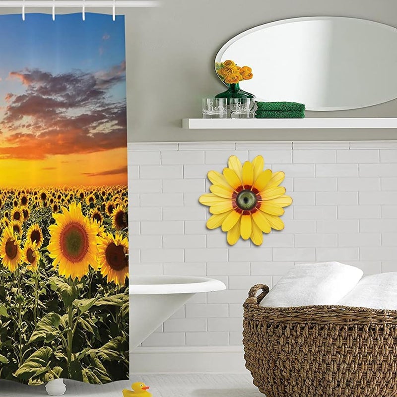 YEAHOME Sunflower Garden Decor, 11'' Metal Flower Wall Decor, Yard Hanging Wall Art Decorations for Kitchen, Bathroom, Living Room, Spring Boho Art for Indoor Outdoor - Image 5
