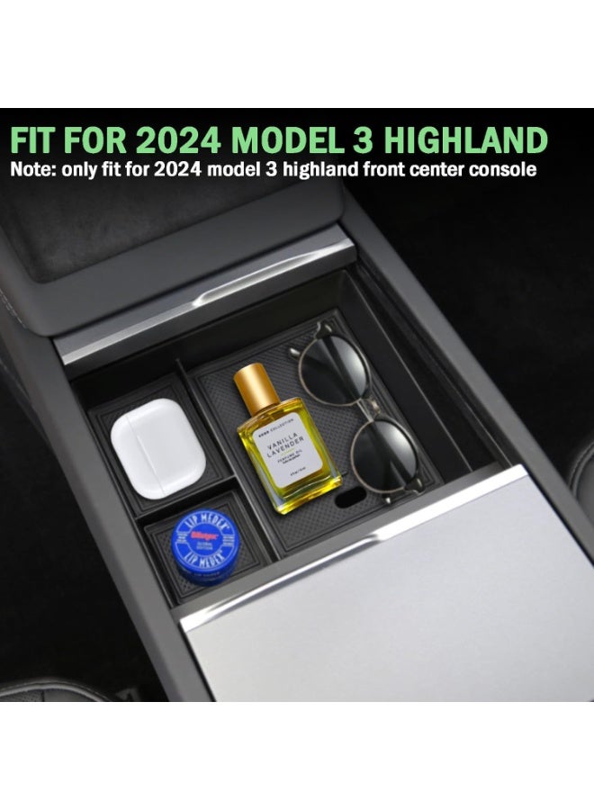 for Tesla Model 3 2024 Center Console Organizer - Upper Center Console Storage Tray Box Interior Accessories for Tesla Model 3 2024 Highland - Image 2