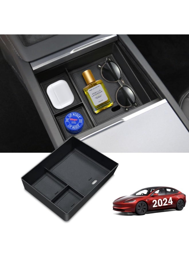 for Tesla Model 3 2024 Center Console Organizer - Upper Center Console Storage Tray Box Interior Accessories for Tesla Model 3 2024 Highland - Image 1