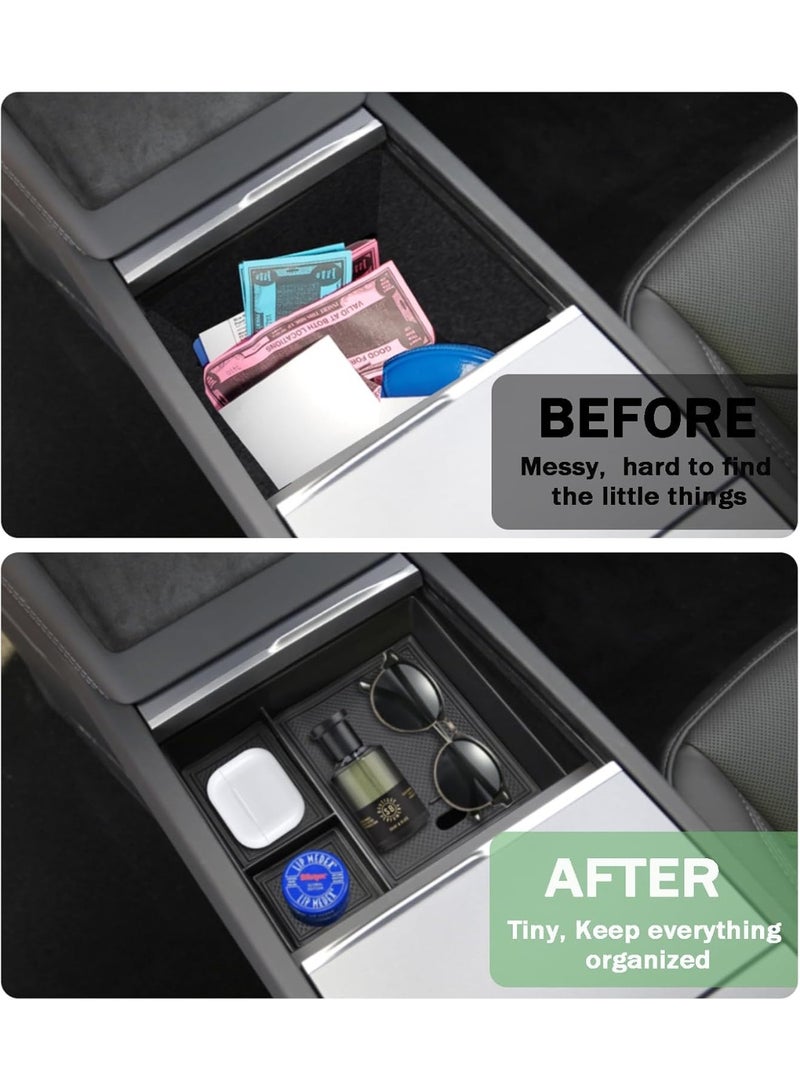 for Tesla Model 3 2024 Center Console Organizer - Upper Center Console Storage Tray Box Interior Accessories for Tesla Model 3 2024 Highland - Image 5