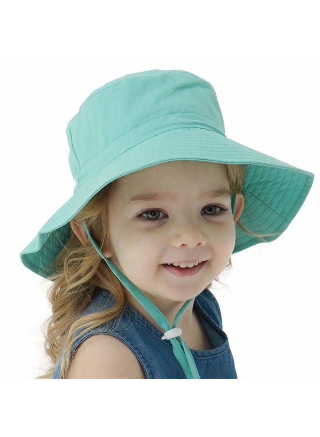 MaxNova Baby Sun Hat Toddler Summer UPF 50+ Baby Girl Bucket Hat Wide Brim Beach Hats for Baby Boys 0-5 Years 2pack, 2pack Solid Purple/Auqa, 2-7 Years - Image 5