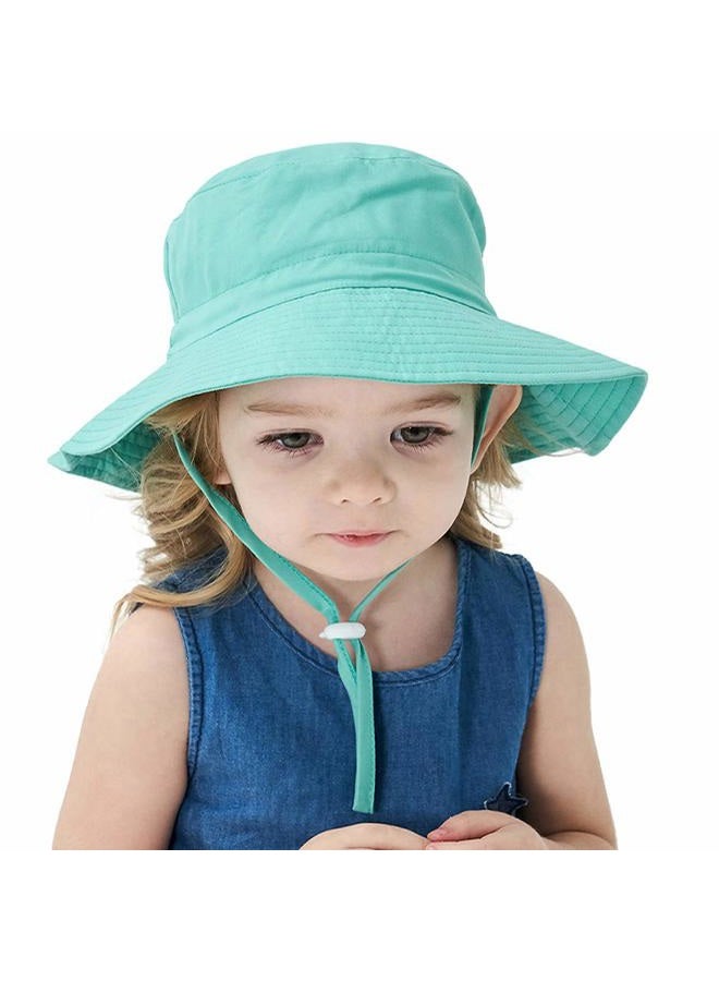 MaxNova Baby Sun Hat Toddler Summer UPF 50+ Baby Girl Bucket Hat Wide Brim Beach Hats for Baby Boys 0-5 Years 2pack, 2pack Solid Purple/Auqa, 2-7 Years - Image 4