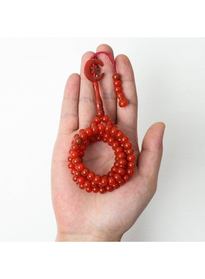 NIBEMINENT 99 Muslim Prayer Beads Red/9mm 