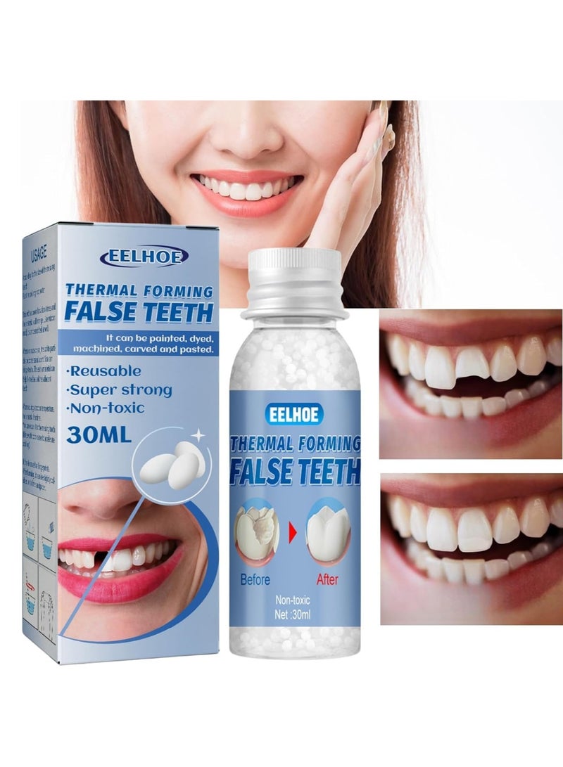 EELHOE 30ml Moldable False Teeth, Tooth Repair Granules, Tooth Beads, Temporary Filling for Rooth, Broken Tooth Repair Kit, Thermal Fitting Beads for Snap on Instant and Confident Smile - Image 1
