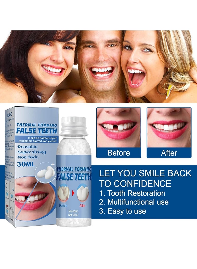 EELHOE 30ml Moldable False Teeth, Tooth Repair Granules, Tooth Beads, Temporary Filling for Rooth, Broken Tooth Repair Kit, Thermal Fitting Beads for Snap on Instant and Confident Smile - Image 2