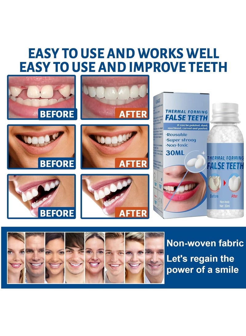 EELHOE 30ml Moldable False Teeth, Tooth Repair Granules, Tooth Beads, Temporary Filling for Rooth, Broken Tooth Repair Kit, Thermal Fitting Beads for Snap on Instant and Confident Smile - Image 3