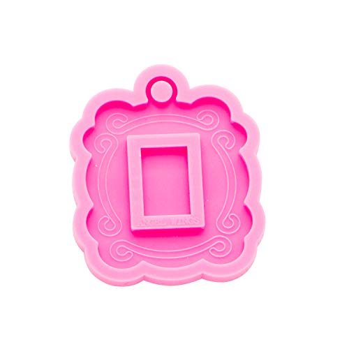 Angel Wings Scalloped Photo Frame Pendant Necklaces Silicone Mold With Hole Resin Keychain Mold Decorative Pattern Decoration Bag Luggage Charms Jewelry Making Clay Molds - Image 2