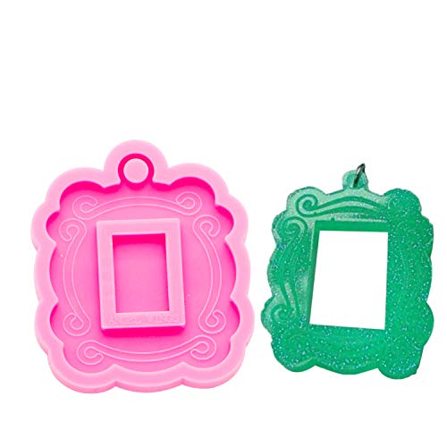 Angel Wings Scalloped Photo Frame Pendant Necklaces Silicone Mold With Hole Resin Keychain Mold Decorative Pattern Decoration Bag Luggage Charms Jewelry Making Clay Molds - Image 1