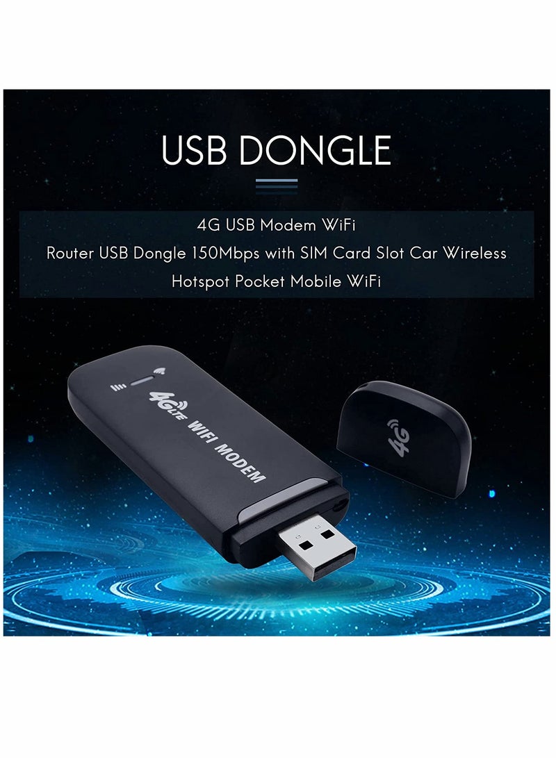 جهاز توجيه واي فاي محمول مع فتحة لبطاقة SIM، مودم USB 4G لسيارة نقطة اتصال، محول واي فاي USB بسرعة 150 ميجابت في الثانية.  - Image 4