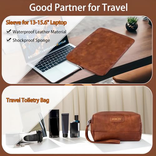 ITIEZY Garment Bag for Travel, Convertible Carry on Garment Duffel Bag for Men 3Pcs, Faux Leather Waterproof Large Weekender Bag for Men 2 in 1 Hanging Suitcase Suit Dress Business Travel Bag - Image 3