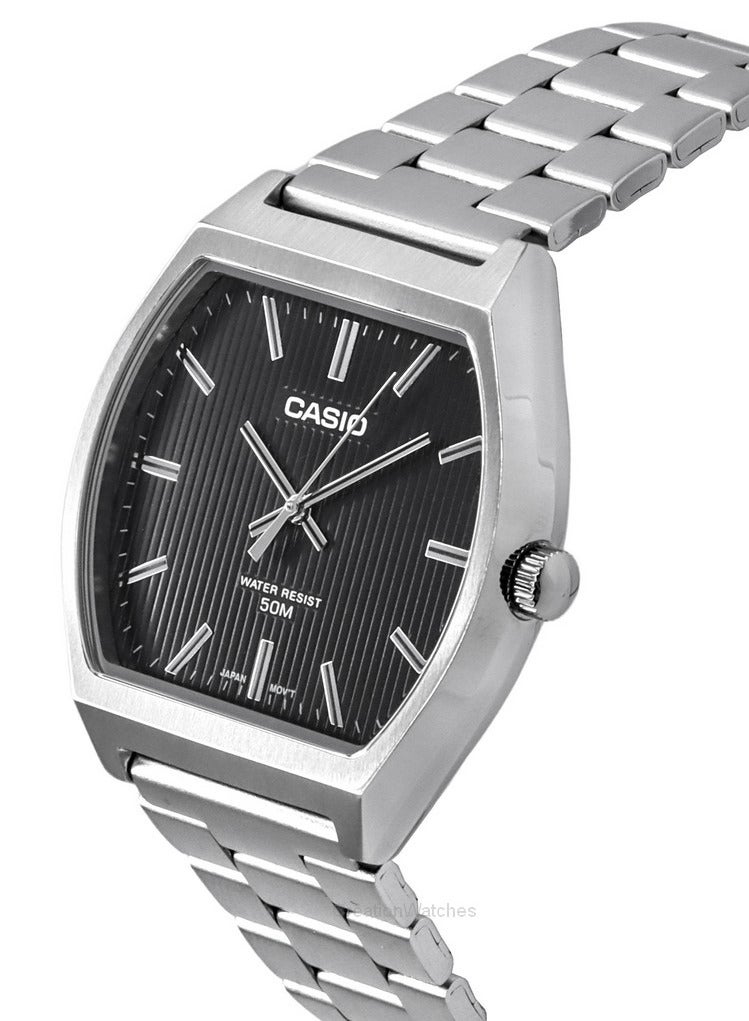كاسيو ساعة كاسيو MTP-B140D-1AVDF كوارتز ستانلس ستيل مينا سوداء للرجال - Image 2