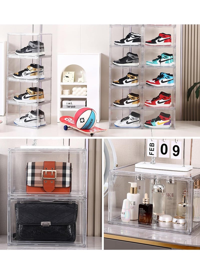 Generic - Shoe Storage Box,Shoe Organizer for Closet 3 Pack Stackable Shoe Boxes Clear Plastic Shoe Containers Shoe Storage Organizer Bins with Lids - Image 1