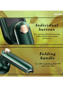 ECARES ECARES® Portable Handheld Electric Iron, 180° Rotatable Professional Mini Steam Iron For Clothes, Foldable Travel Garment Steamer Micro Steam Iron For Home Travel Sewing Quilting.  - Image 5