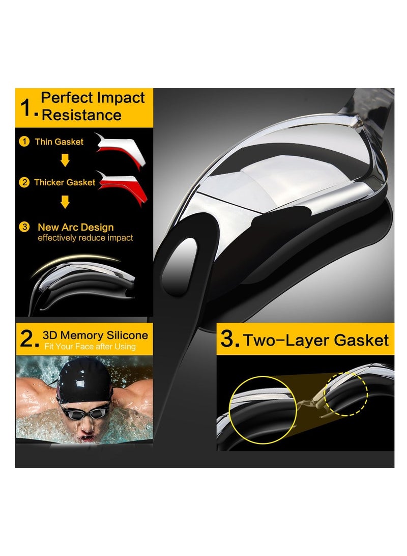 SYOSI Swim Goggles Swimming Goggles with Nose Clip, Earplugs, and Case - Anti-Fog, UV Protection, No Leaking - Image 3