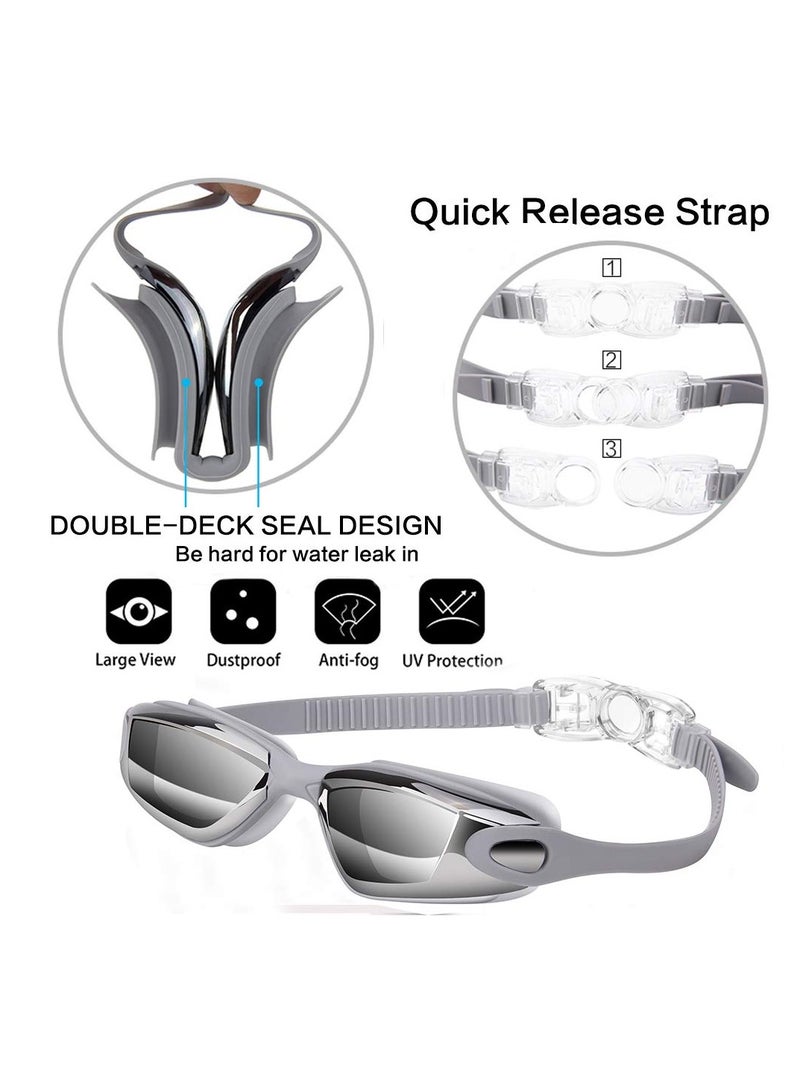 SYOSI Swim Goggles Swimming Goggles with Nose Clip, Earplugs, and Case - Anti-Fog, UV Protection, No Leaking - Image 2