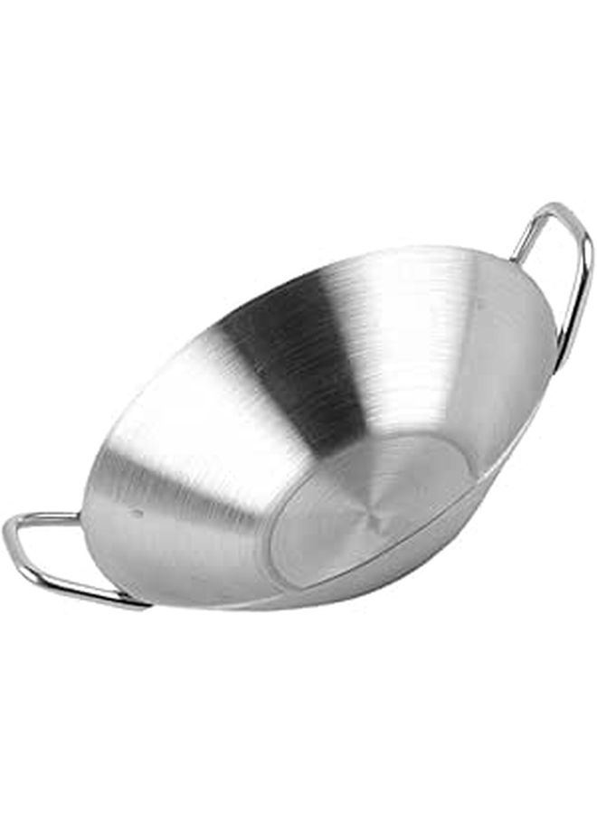 Stainless Steel Round Sauce Plate With Handles For Appetizers Condiments - Image 1