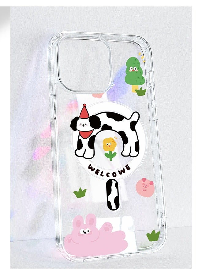 Magnetic Case for iPhone 15 Pro Max, Lovely Cat Cartoon Pattern Phone Case, Slim Case Compatible with iPhone 15 Pro Max, TPU material Anti-Scratch Shockproof Protective Phone Fashion Cover Women Girls - Image 3