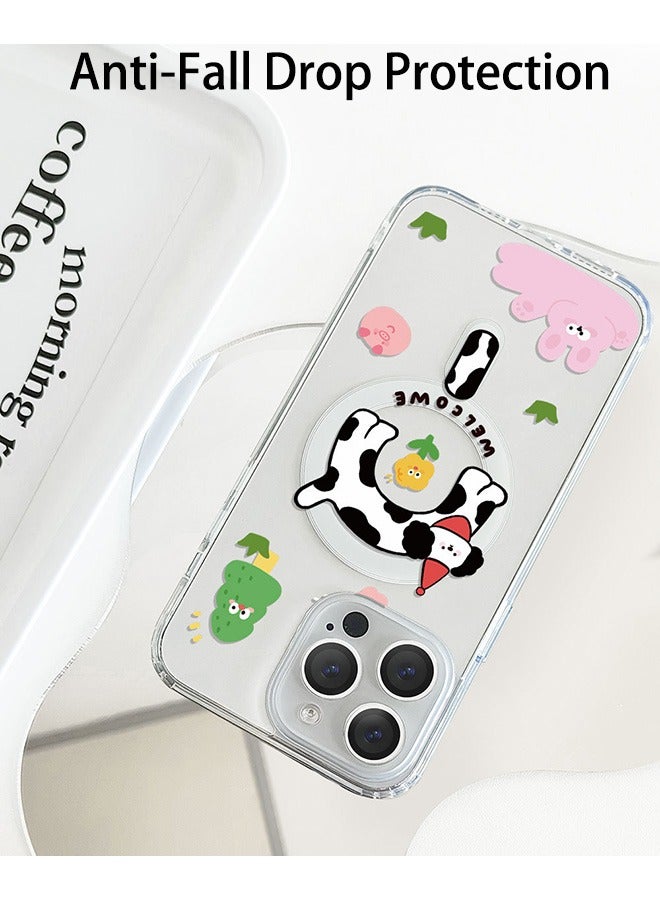 Magnetic Case for iPhone 15 Pro Max, Lovely Cat Cartoon Pattern Phone Case, Slim Case Compatible with iPhone 15 Pro Max, TPU material Anti-Scratch Shockproof Protective Phone Fashion Cover Women Girls - Image 4