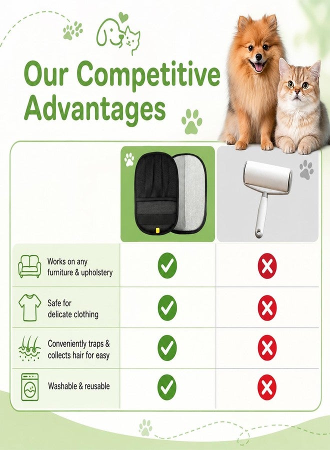 2Pcs Pet Hair Remover for Laundry,Pet Hair Removal Glove,Dog Hair Remover,Easily Removing Pet Hair from Carpets,Clothes,and Sofas - Image 3