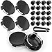 LhyBtm Wheel Center Caps Wheel Cap Kit Compatible with Tesla Model 3 Model Y 19 Inch Model S 20 Inch Wheel Hub Caps Center Cover 4 Hub Center Caps 20 Lug Nut Covers 1 Pack Wrench Black - Image 2