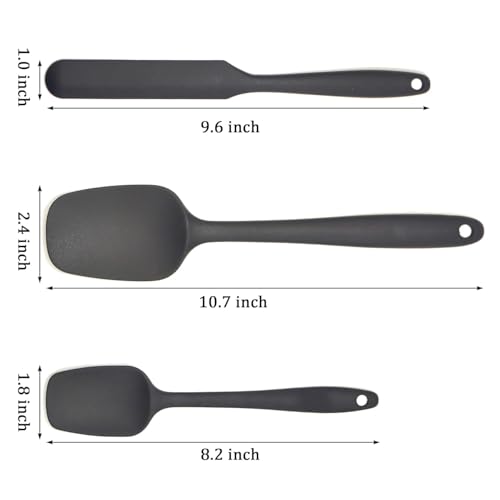 Casa Azul 6-Piece Silicone Spatula Set - Heat Resistant Up to 250°C - BPA-Free Food-Grade Material - Non-Stick Safe - Easy to Clean Multipurpose Cooking & Baking Utensils – Black - Image 3