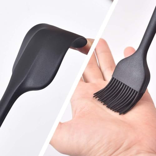 Casa Azul 6-Piece Silicone Spatula Set - Heat Resistant Up to 250°C - BPA-Free Food-Grade Material - Non-Stick Safe - Easy to Clean Multipurpose Cooking & Baking Utensils – Black - Image 5