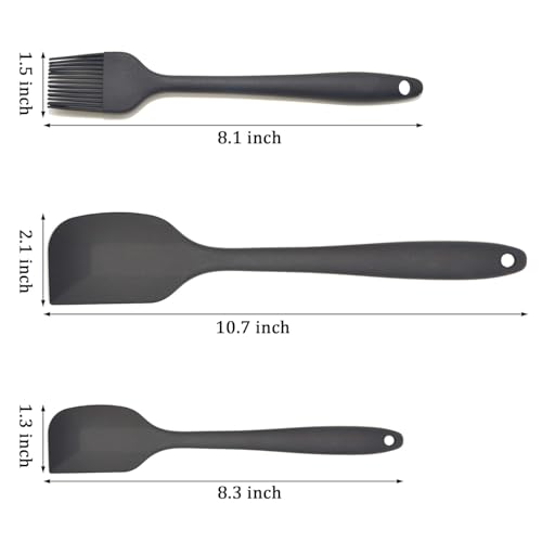 Casa Azul 6-Piece Silicone Spatula Set - Heat Resistant Up to 250°C - BPA-Free Food-Grade Material - Non-Stick Safe - Easy to Clean Multipurpose Cooking & Baking Utensils – Black - Image 2