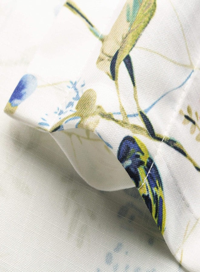 VOGOL Tie Up Valances for Bathroom, Blue Birds and Floral Print Tie Up Shades for Windows Rod Pocket Valances for Cafe, 52 x 18, One Piece - Image 4