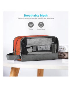 Gonex Gonex Travel Toiletry Bag Nylon, Dopp Kit Shaving Bag Toiletry Organizer Orange  - Image 4