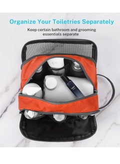 Gonex Gonex Travel Toiletry Bag Nylon, Dopp Kit Shaving Bag Toiletry Organizer Orange  - Image 3