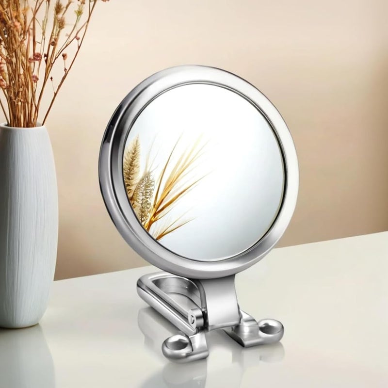 Sweet seven Double-Sided Hand Held Mirror, Foldable 1X/10X Makeup Mirror with Adjustable Handle/Stand - Portable Travel Mirror for Women and Girls - Image 1