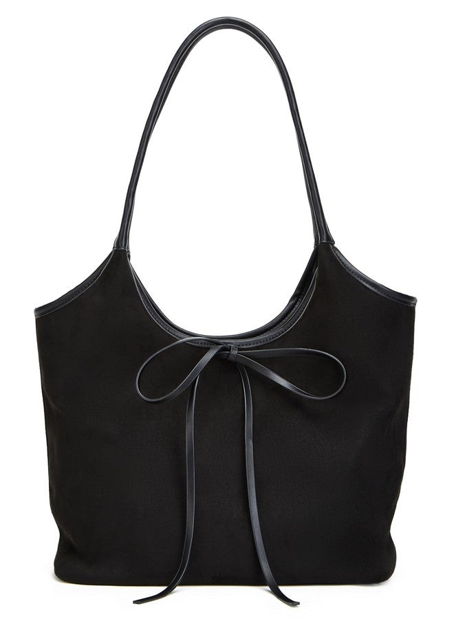 Avilego Vintage French Bow Tote Bag Large Capacity Hobo Bag Shoulder Bag Satchel Purse Chic Underarm Bag for Women Girls - Image 1