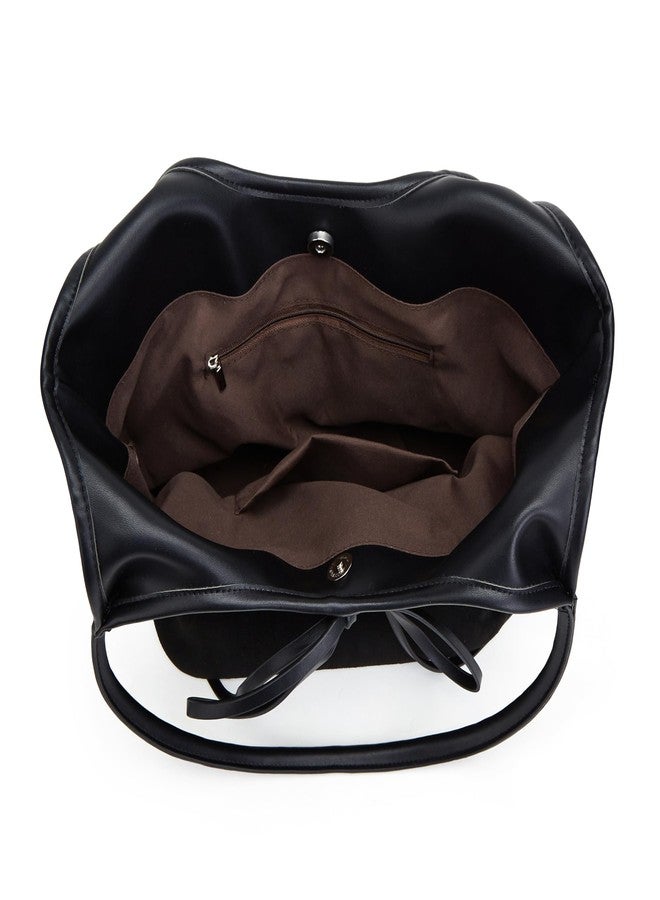 Avilego Vintage French Bow Tote Bag Large Capacity Hobo Bag Shoulder Bag Satchel Purse Chic Underarm Bag for Women Girls - Image 4