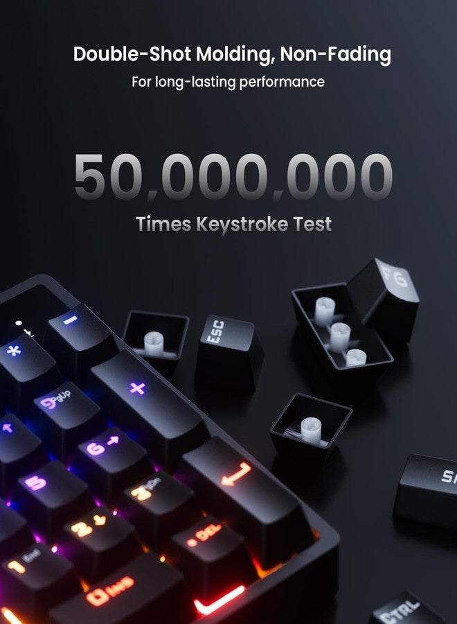 WeGear RGB Mechanical Gaming Keyboard Blue Switch, 104 Keys Full-Size Light Up Key-Board with 11 Backlit Modes, Anti-Ghosting, Double-Shot ABS Keycaps, USB Wired Computer Key Board for Windows PC Gamer - Image 4
