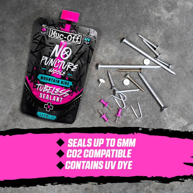 Muc Off Muc-Off No Puncture Hassle Tubeless Sealant, 1 Liter - Advanced Bicycle Tyre Sealant with UV Tracer Dye That Seals Tears and Holes Up to 6mm (1 Liter (Pack of 1)) - Image 4