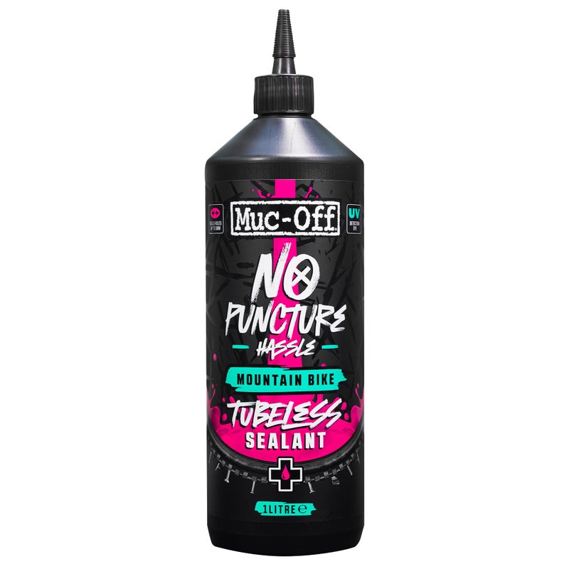 Muc Off Muc-Off No Puncture Hassle Tubeless Sealant, 1 Liter - Advanced Bicycle Tyre Sealant with UV Tracer Dye That Seals Tears and Holes Up to 6mm (1 Liter (Pack of 1)) - Image 1