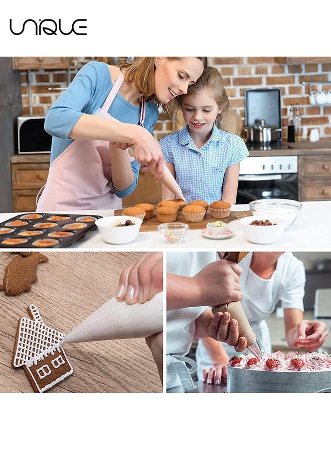 يونيك 100 قطعة أكياس أنابيب 9 بوصة يمكن التخلص منها - أكياس معجنات بلاستيكية - أكياس تزيين الكيك السميكة المضادة للانفجار وغير القابلة للانزلاق - لمستلزمات تزيين البسكويت / الكيك (شفاف) - Image 5