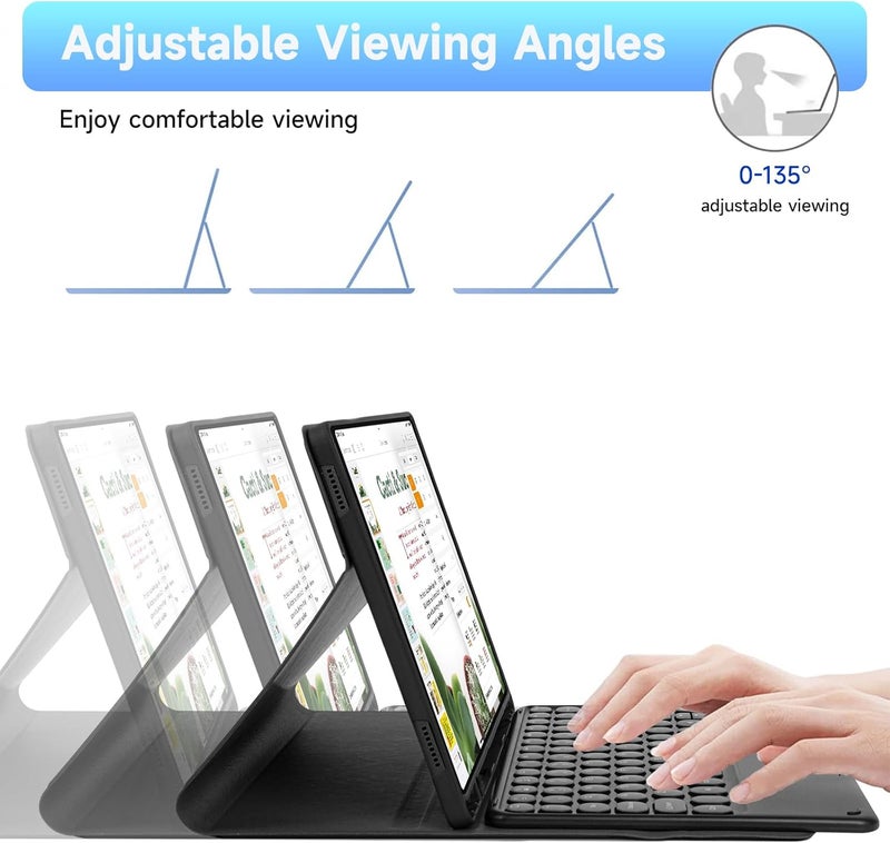 Keyboard Case, Compatible With Samsung Galaxy Tab A9 Plus Keyboard Case 11-Inch Magnetic Detachable Wireless Arabic Keyboard Cover，For Samsung Galaxy Tab A9 Plus 2023 (Sm-X216/X210) - Black - Image 5