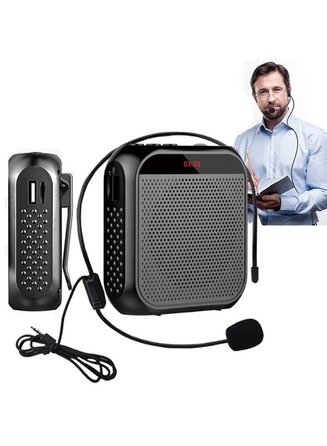 Beauenty Rechargeable Voice Amplifie With Wired Microphone Noise Canceling Speaker Headworn Recorder Pa System Usb Interface For Teachers, Tour Guides/Coaches, Meetings/Yoga/Fitness  - Image 1