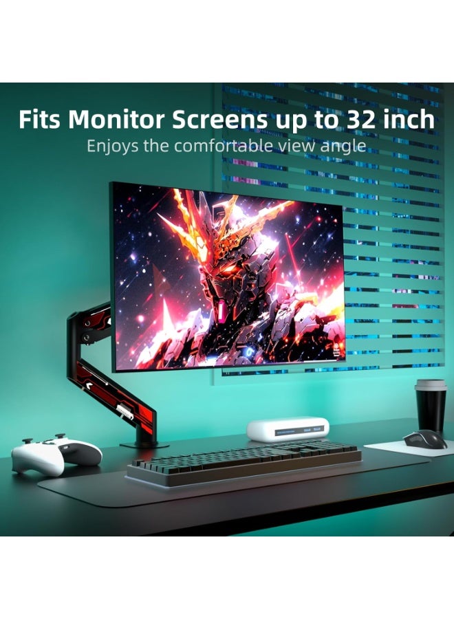 Single Monitor Desk Mount, Adjustable VESA Monitor Arm, 180° Rotating Dual-Arm Design, 160mm + 245mm Arm Length, 350–400mm Height Range, for Office Desk, Computer Desk and Home Workspace - Image 4