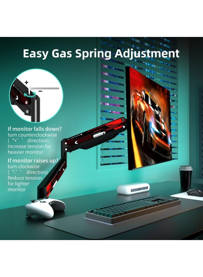 Single Monitor Desk Mount, Adjustable VESA Monitor Arm, 180° Rotating Dual-Arm Design, 160mm + 245mm Arm Length, 350–400mm Height Range, for Office Desk, Computer Desk and Home Workspace - Image 5