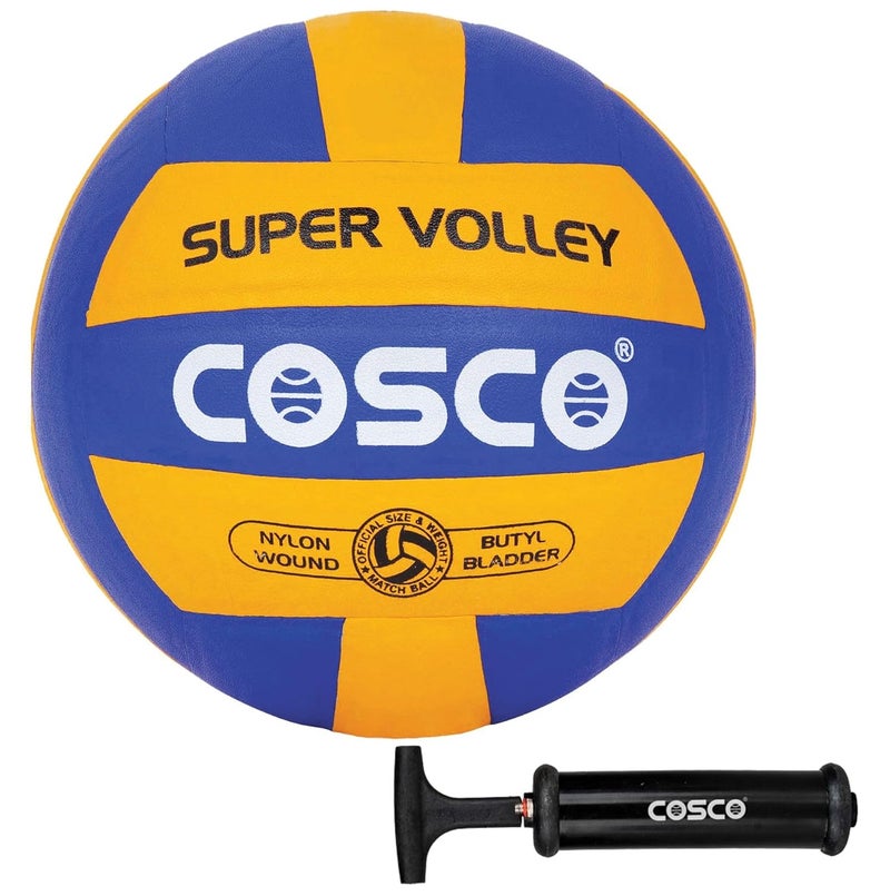COSCO كرة الطائرة سوبر فولي مع مضخة يدوية، زرقاء - Image 1
