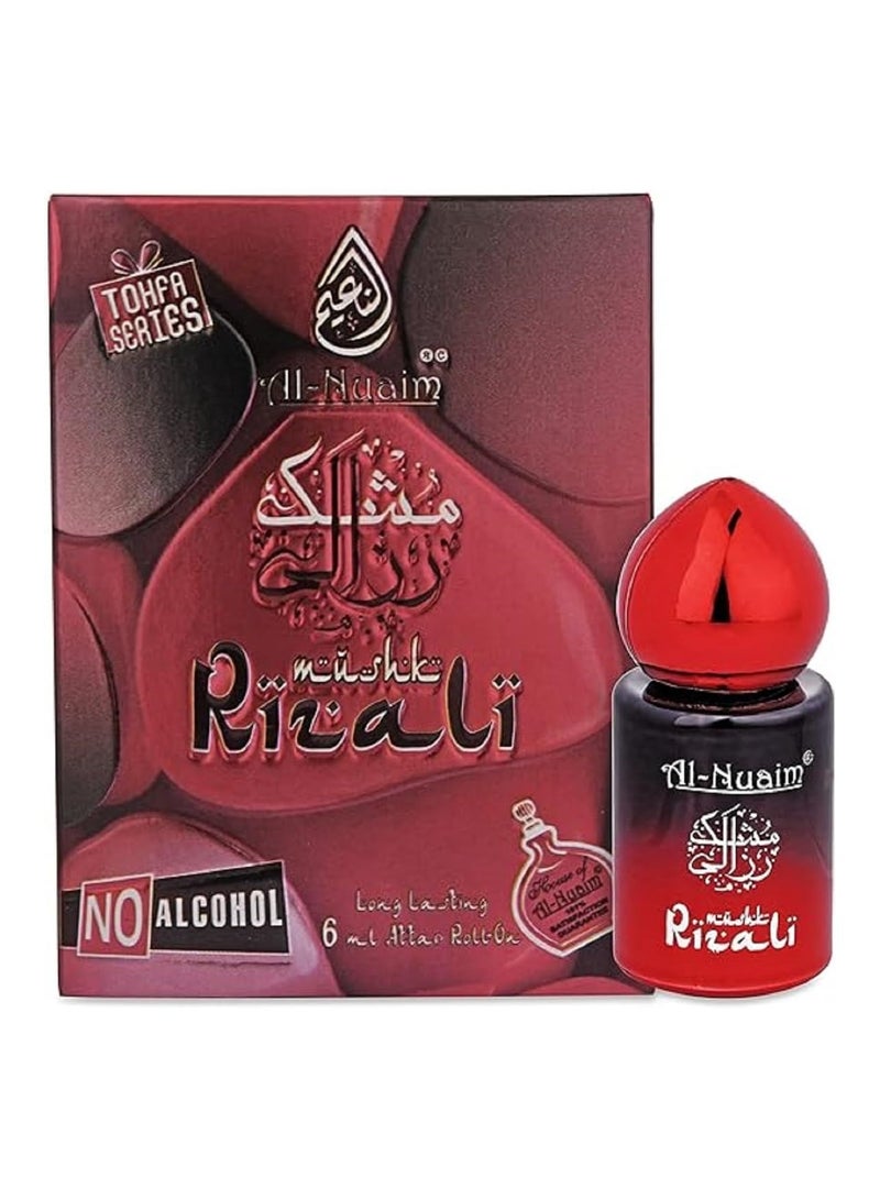 أل نواعم عطر المسك الريزالي من سلسلة النعيم تحفة، زيت عطري رول أون، 6 مل، عبوة من 4 قطع | عطر شرقي مسك يدوم طويلاً، خالٍ من الكحول، للرجال والنساء - Image 2