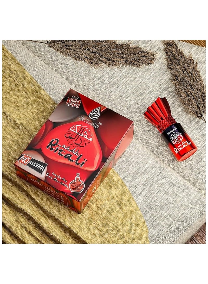 أل نواعم عطر المسك الريزالي من سلسلة النعيم تحفة، زيت عطري رول أون، 6 مل، عبوة من 4 قطع | عطر شرقي مسك يدوم طويلاً، خالٍ من الكحول، للرجال والنساء - Image 5