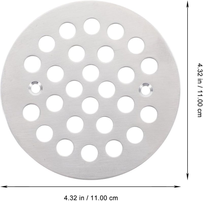 Zerodeko 304 Stainless Steel Round Floor Drain Strainer Cover, Hair Catcher Sink Sewer Filter, 4-1/4 Inch Bath Shower Drain Stopper, 2pcs Set for Bathroom Use - Image 2